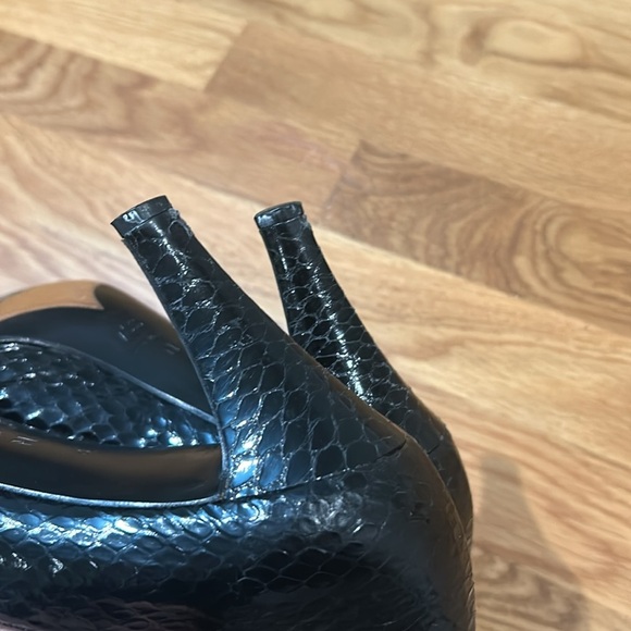 YSL Snakeskin Black Classic Pump 3” Heel Vintage Size 8  Made In Italy - Picture 7 of 12